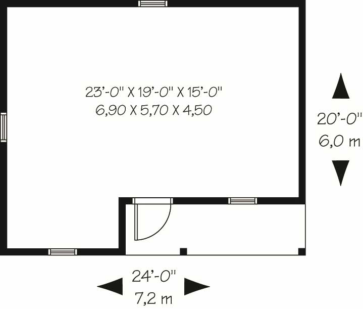 Floor Plan First Story of Specialty Plan #126-1076