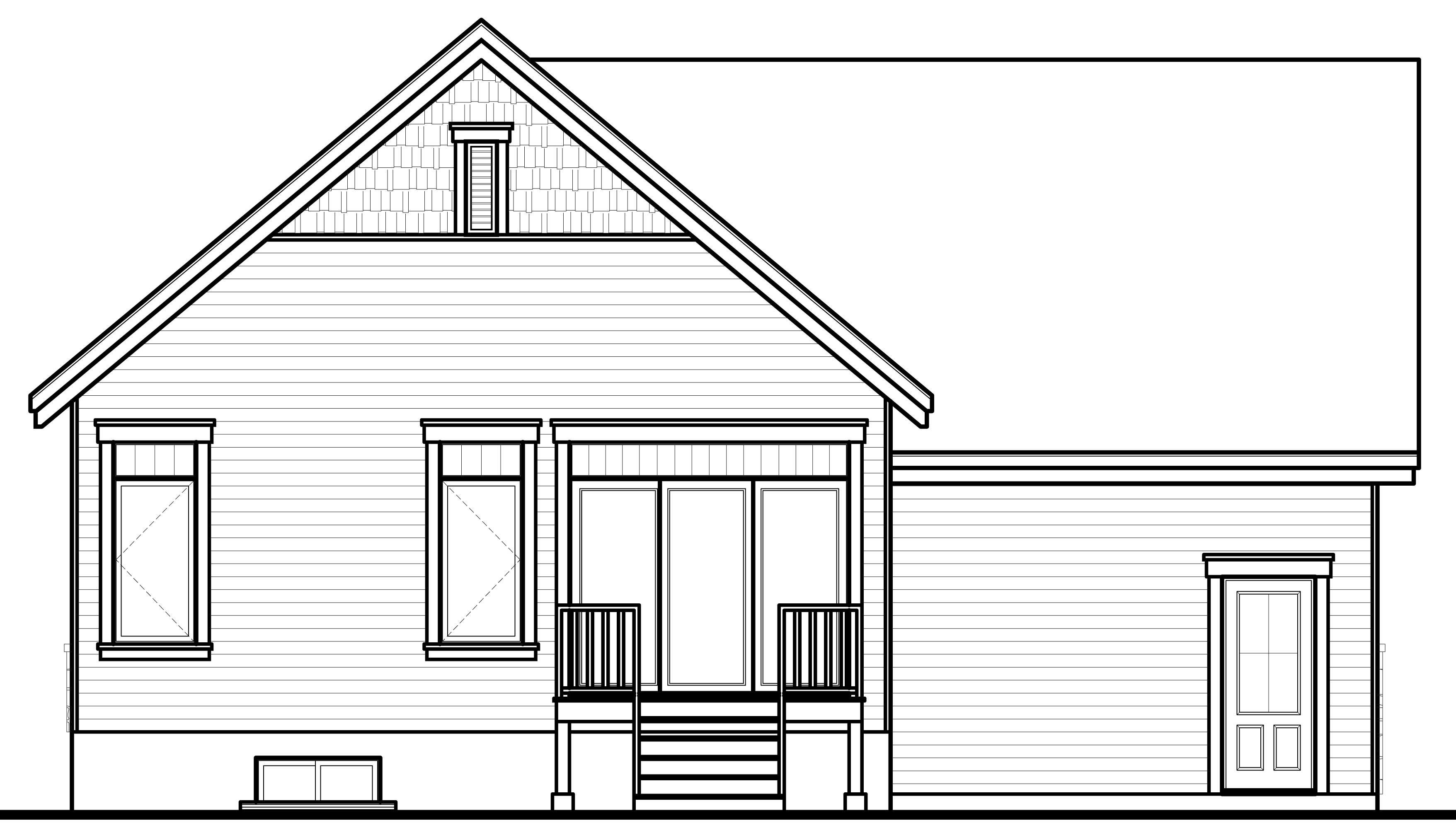 Home Plan Rear Elevation of this 1-Bedroom,1054 Sq Ft Plan -126-1079