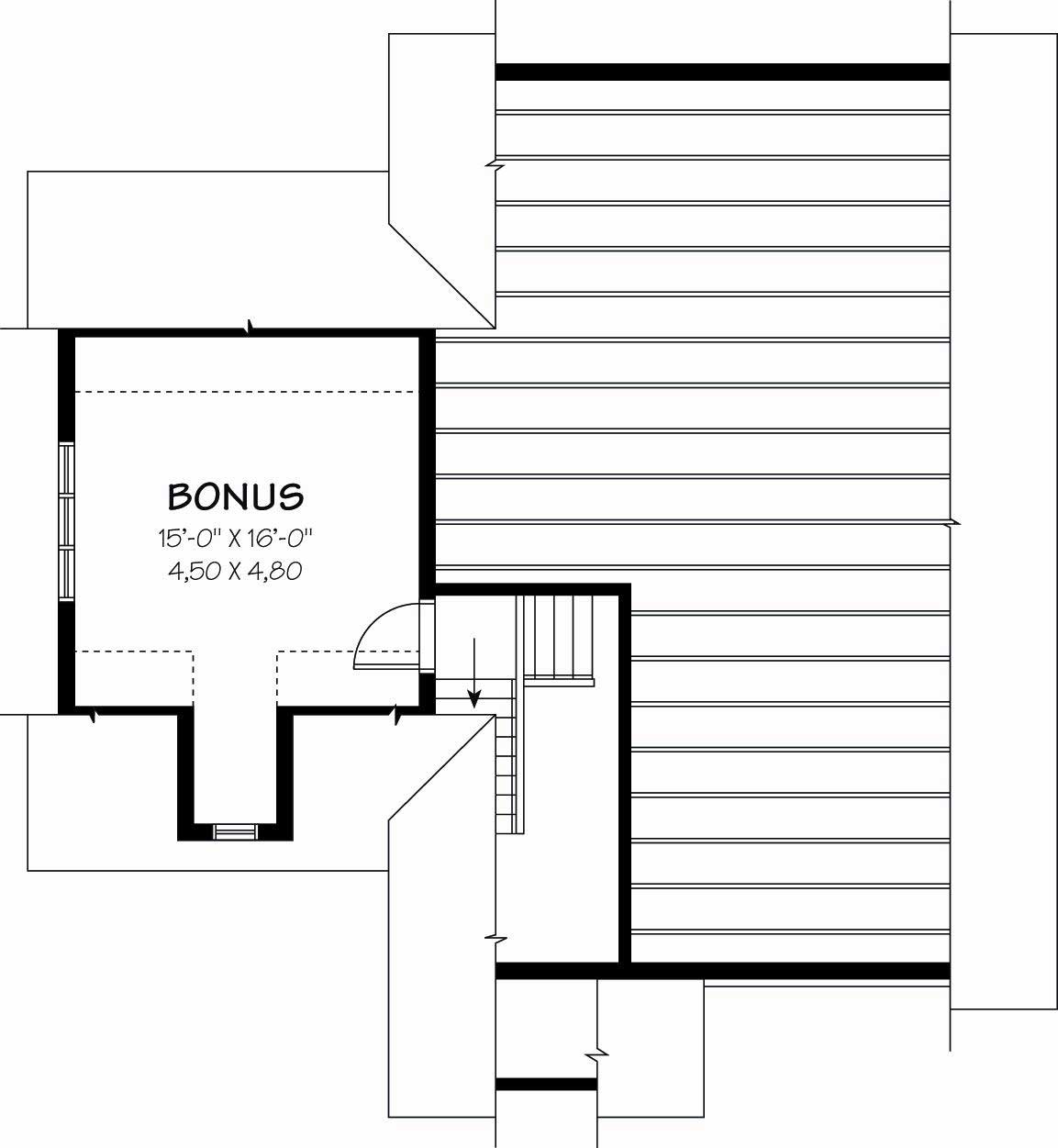 Floor Plan Second Story of Country Plan #126-1079