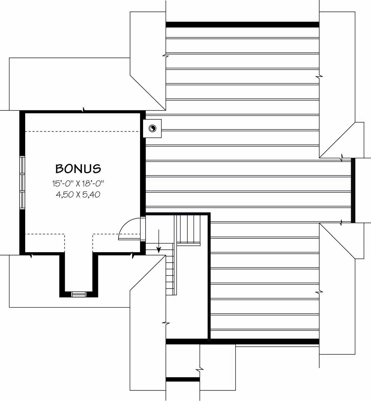 Floor Plan Second Story of Country Plan #126-1080