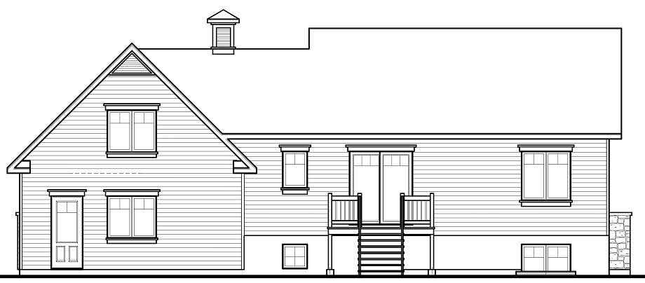 Home Plan Rear Elevation of this 4-Bedroom,2136 Sq Ft Plan -126-1081
