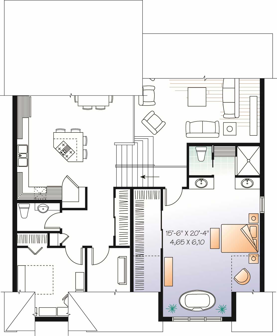 Upper Level of Multi-Level Plan #126-1083