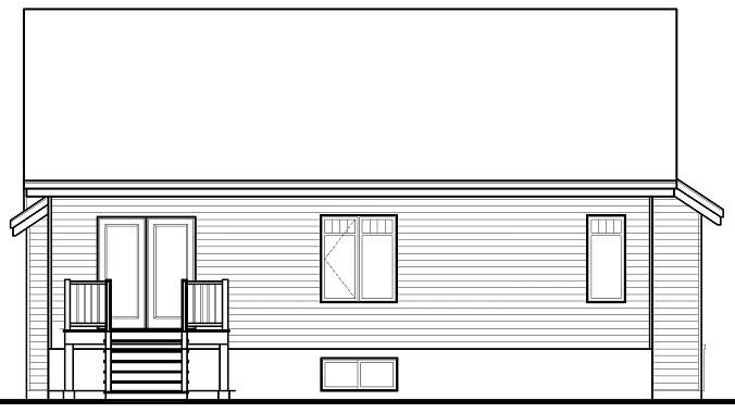 Home Plan Rear Elevation of this 2-Bedroom,1279 Sq Ft Plan -126-1086