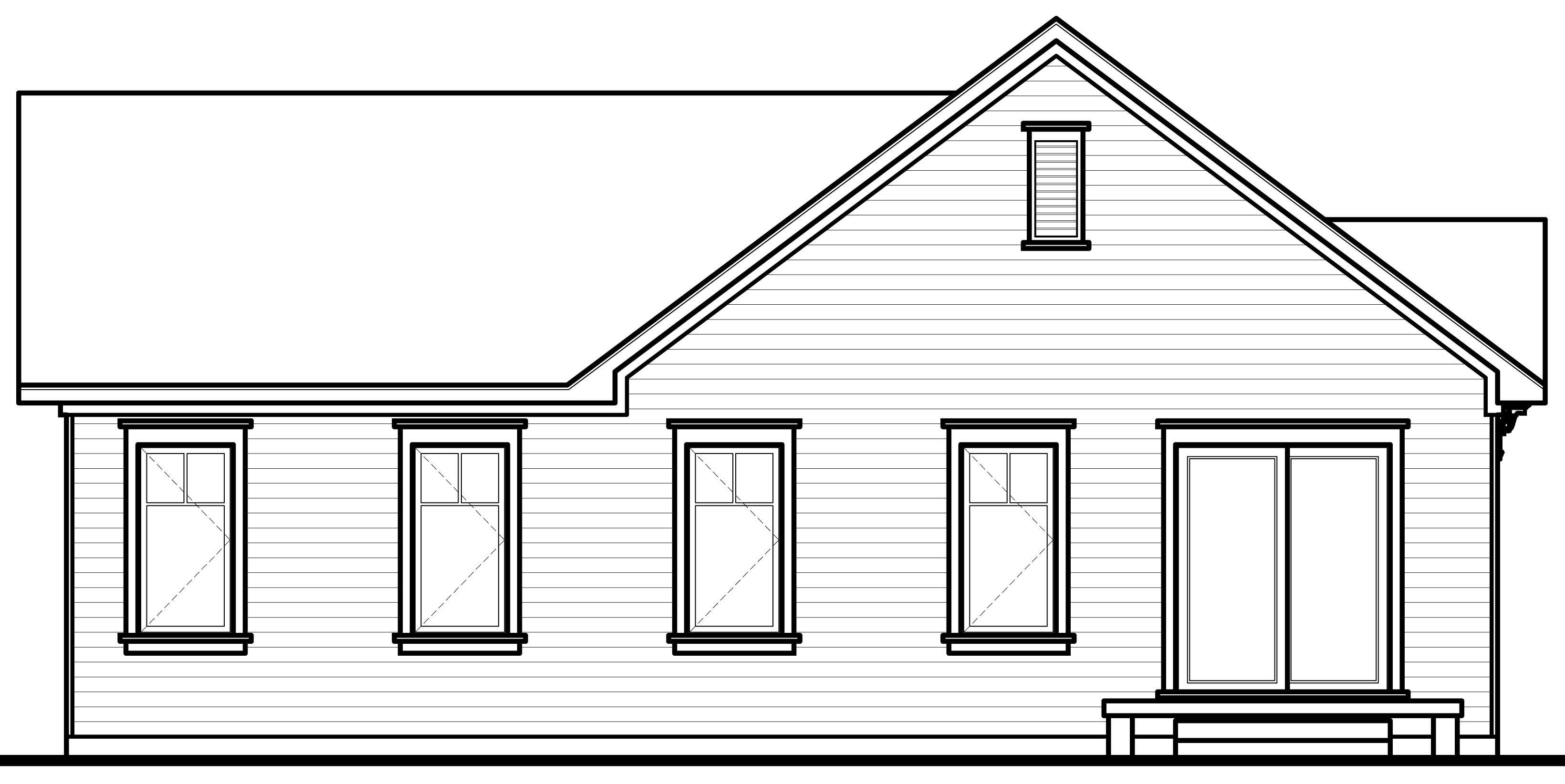 Home Plan Rear Elevation of this 3-Bedroom,1160 Sq Ft Plan -126-1090