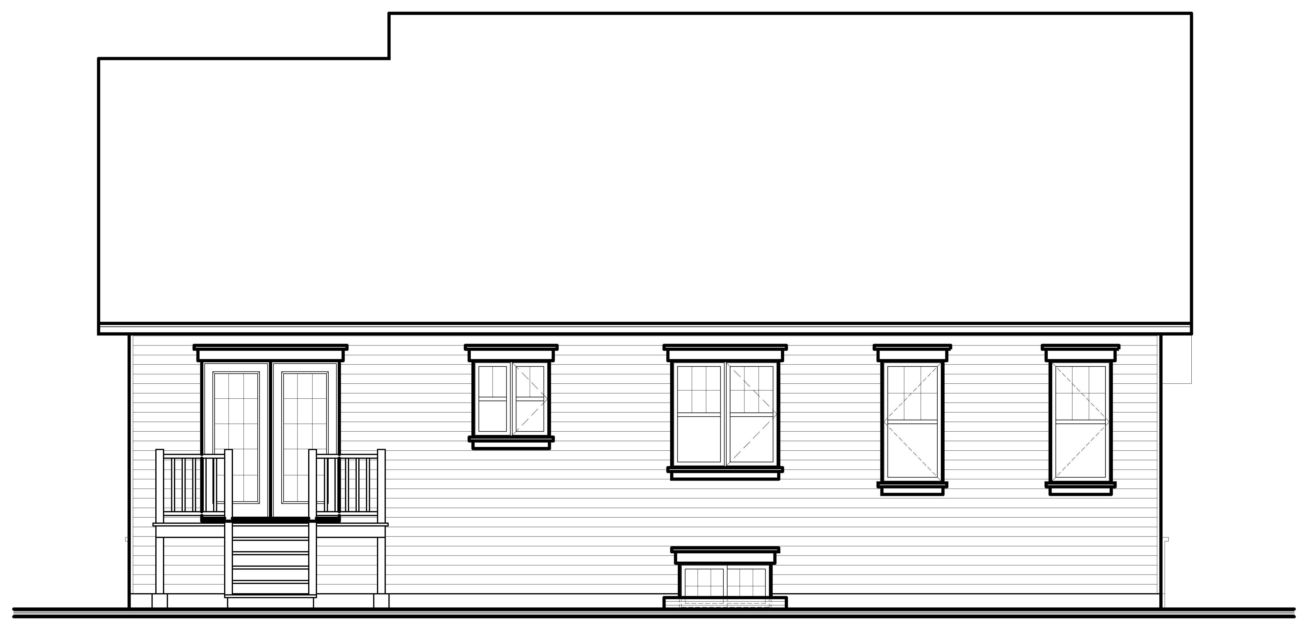 Home Plan Rear Elevation of this 2-Bedroom,1344 Sq Ft Plan -126-1092