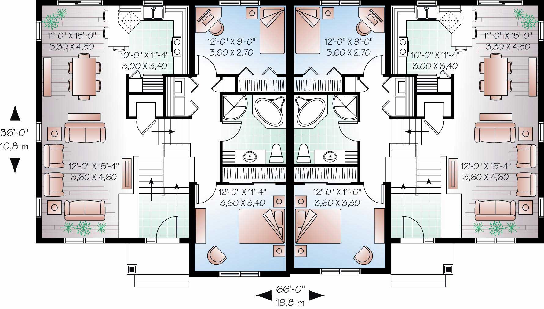 Floor Plan First Story of Multi-Unit Plan #126-1094