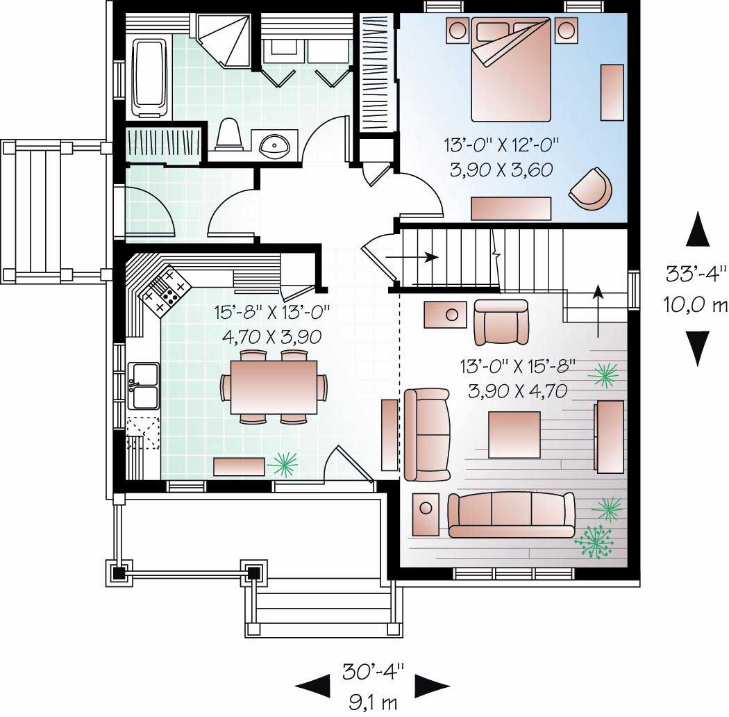 Floor Plan First Story of Craftsman Plan #126-1100