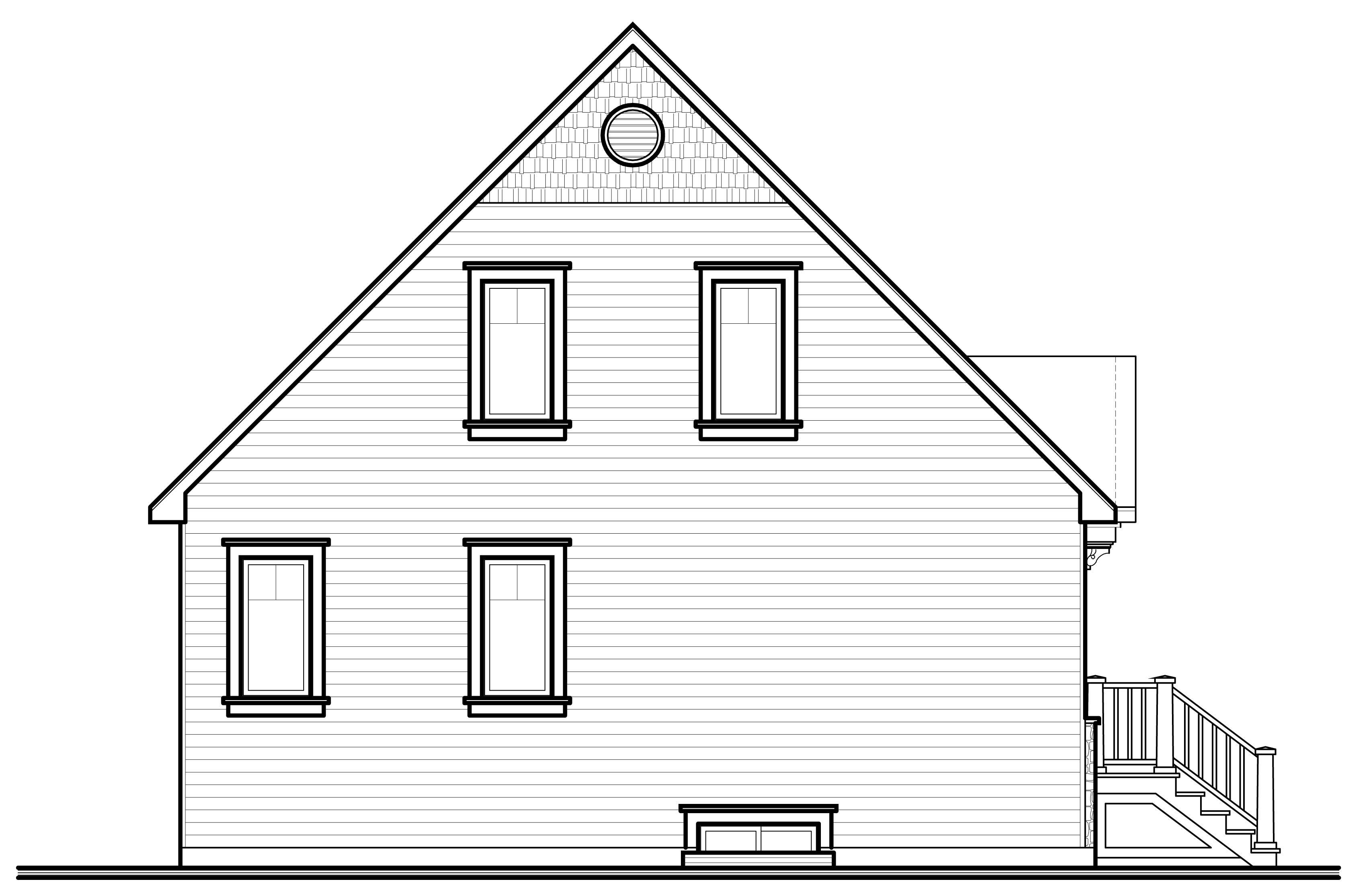 Home Plan Rear Elevation of this 3-Bedroom,1343 Sq Ft Plan -126-1100
