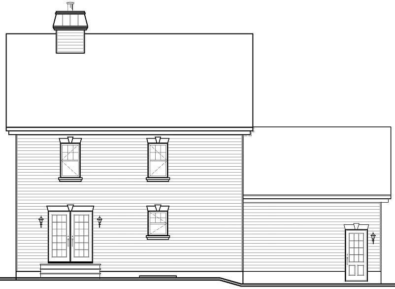 Home Plan Rear Elevation of this 3-Bedroom,1807 Sq Ft Plan -126-1103