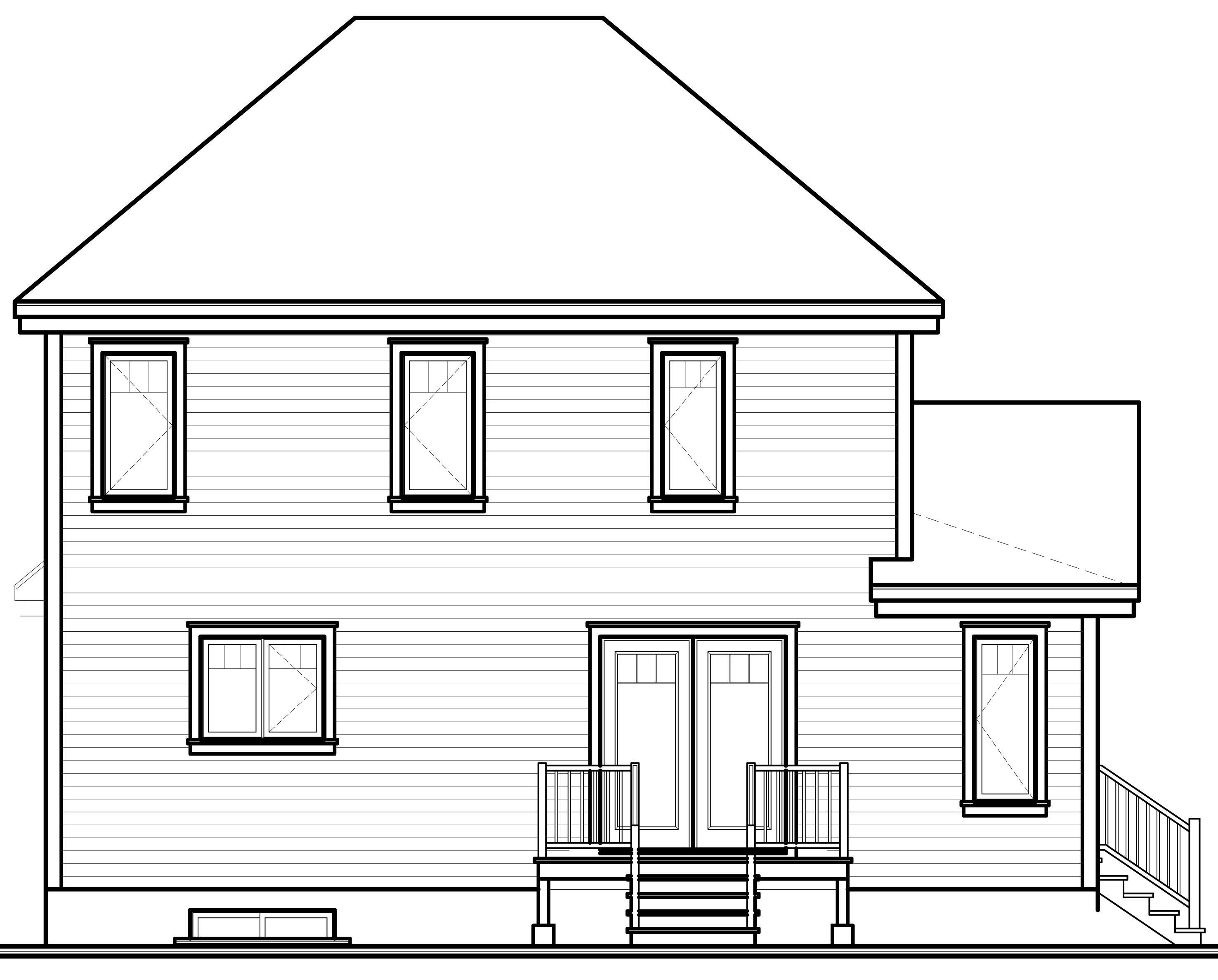 Home Plan Rear Elevation of this 3-Bedroom,1621 Sq Ft Plan -126-1107