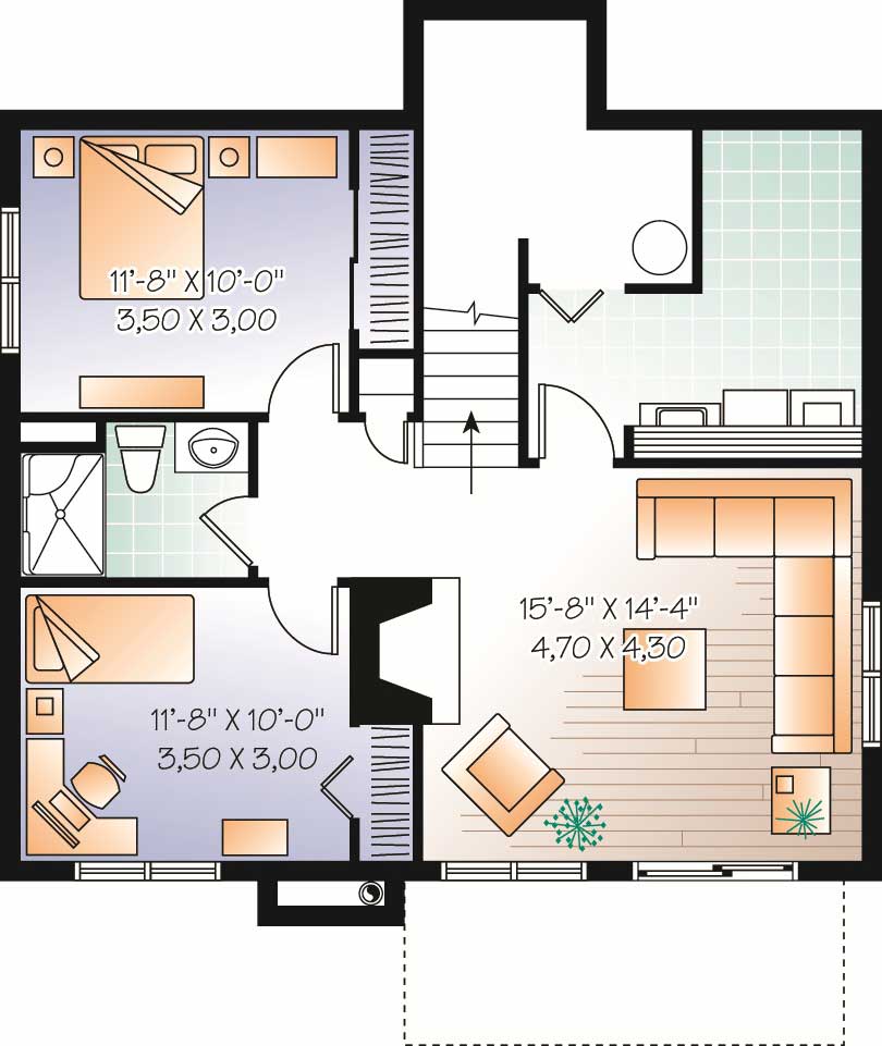 Floor Plan Basement of Contemporary Plan #126-1112