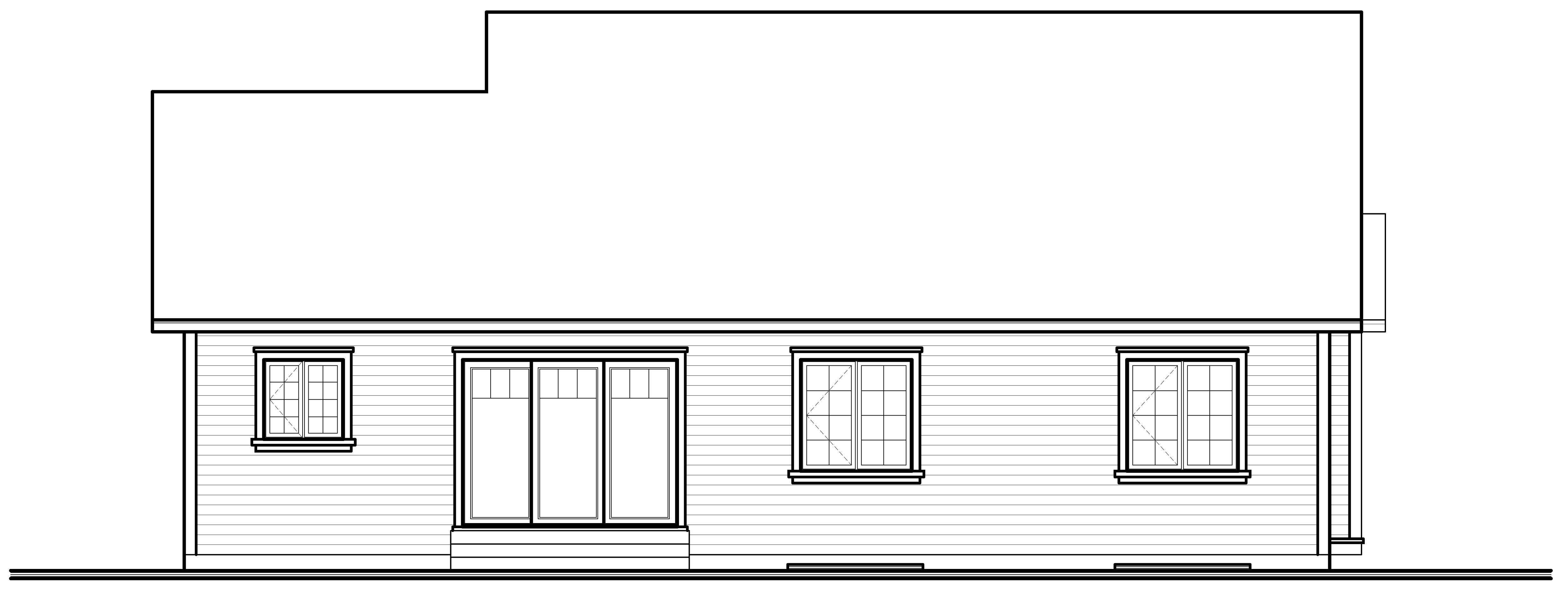 Home Plan Rear Elevation of this 3-Bedroom,1470 Sq Ft Plan -126-1122