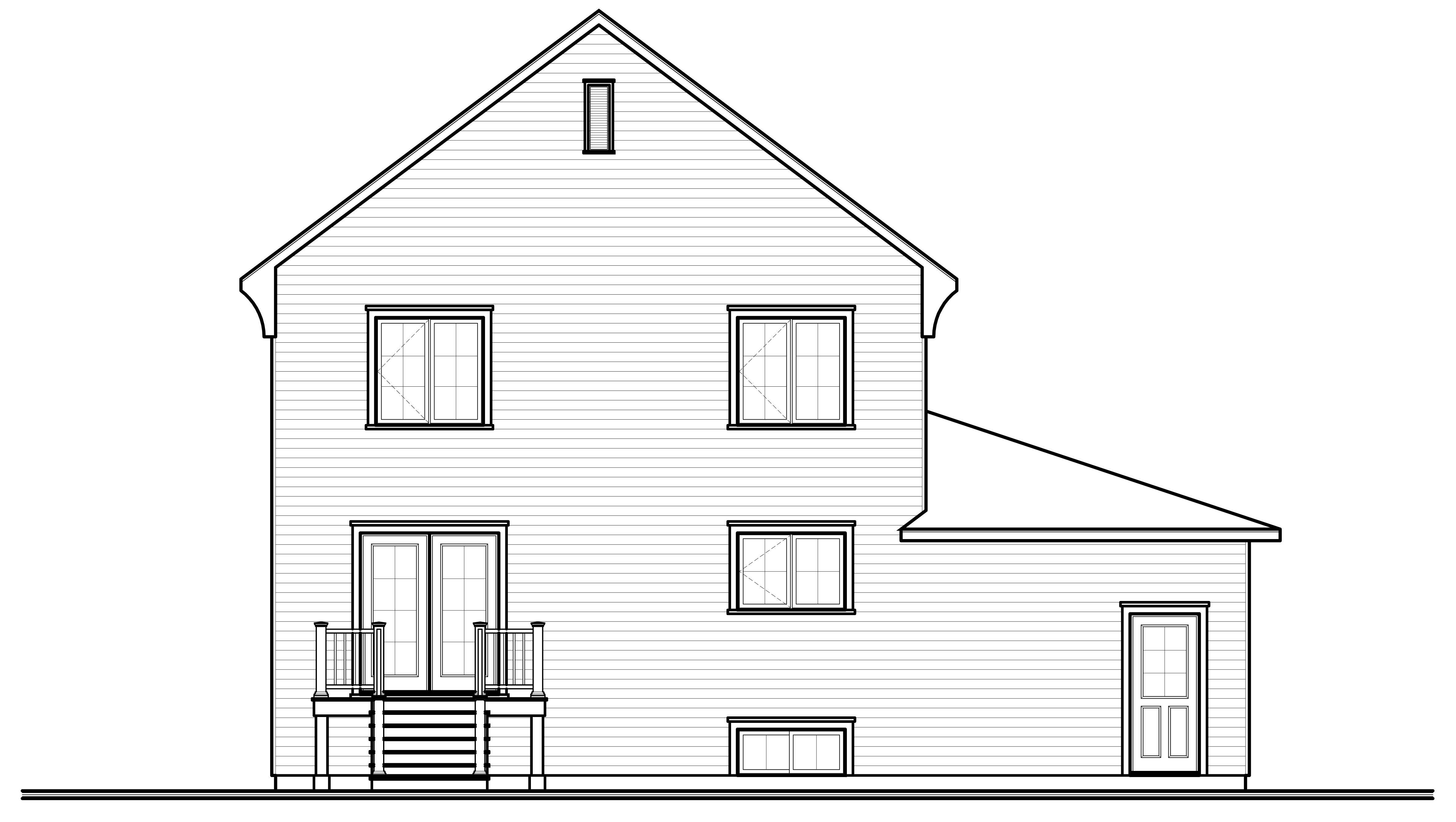 Home Plan Rear Elevation of this 3-Bedroom,1654 Sq Ft Plan -126-1124
