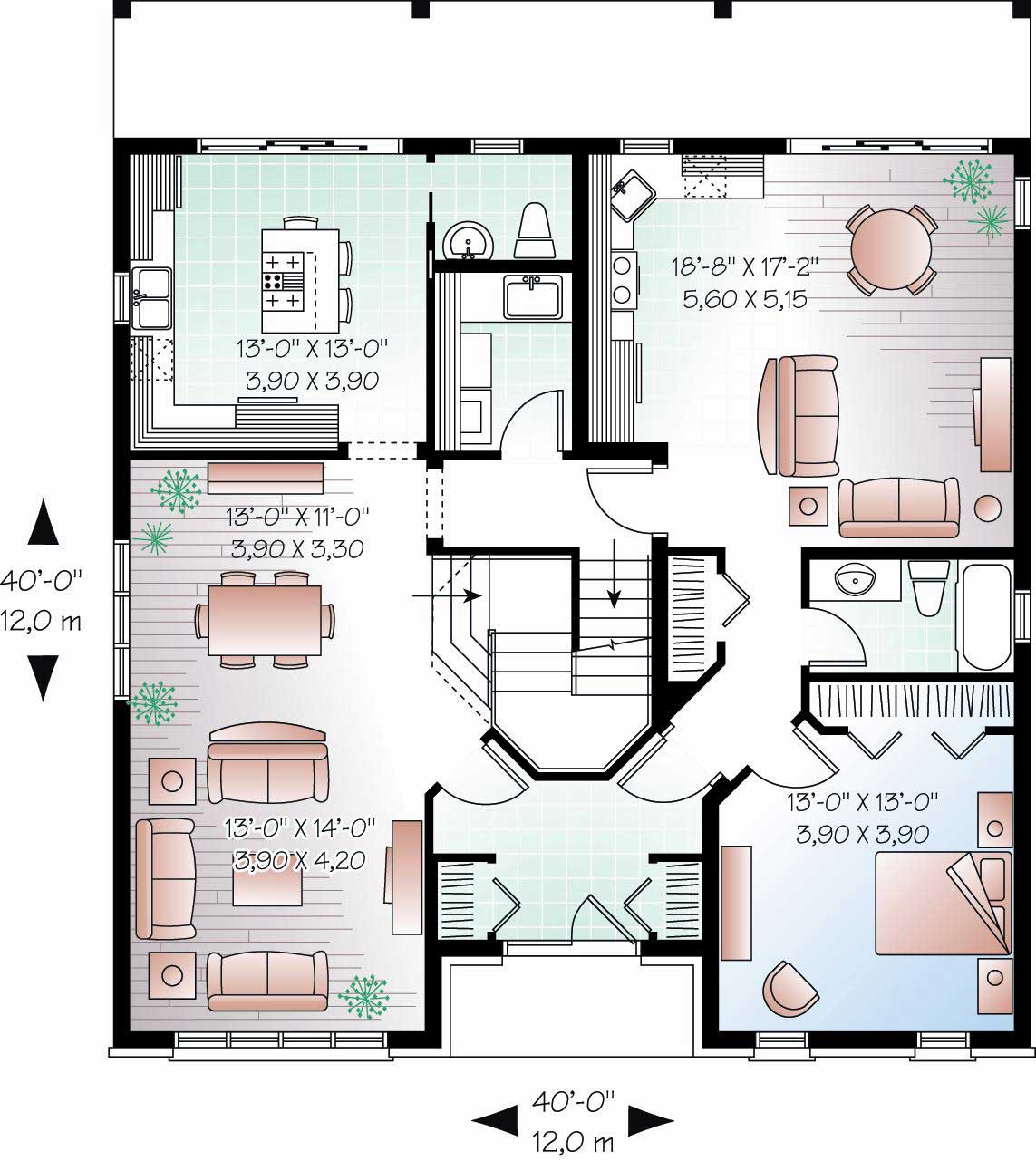 Floor Plan First Story of In-Law Suite Plan #126-1125