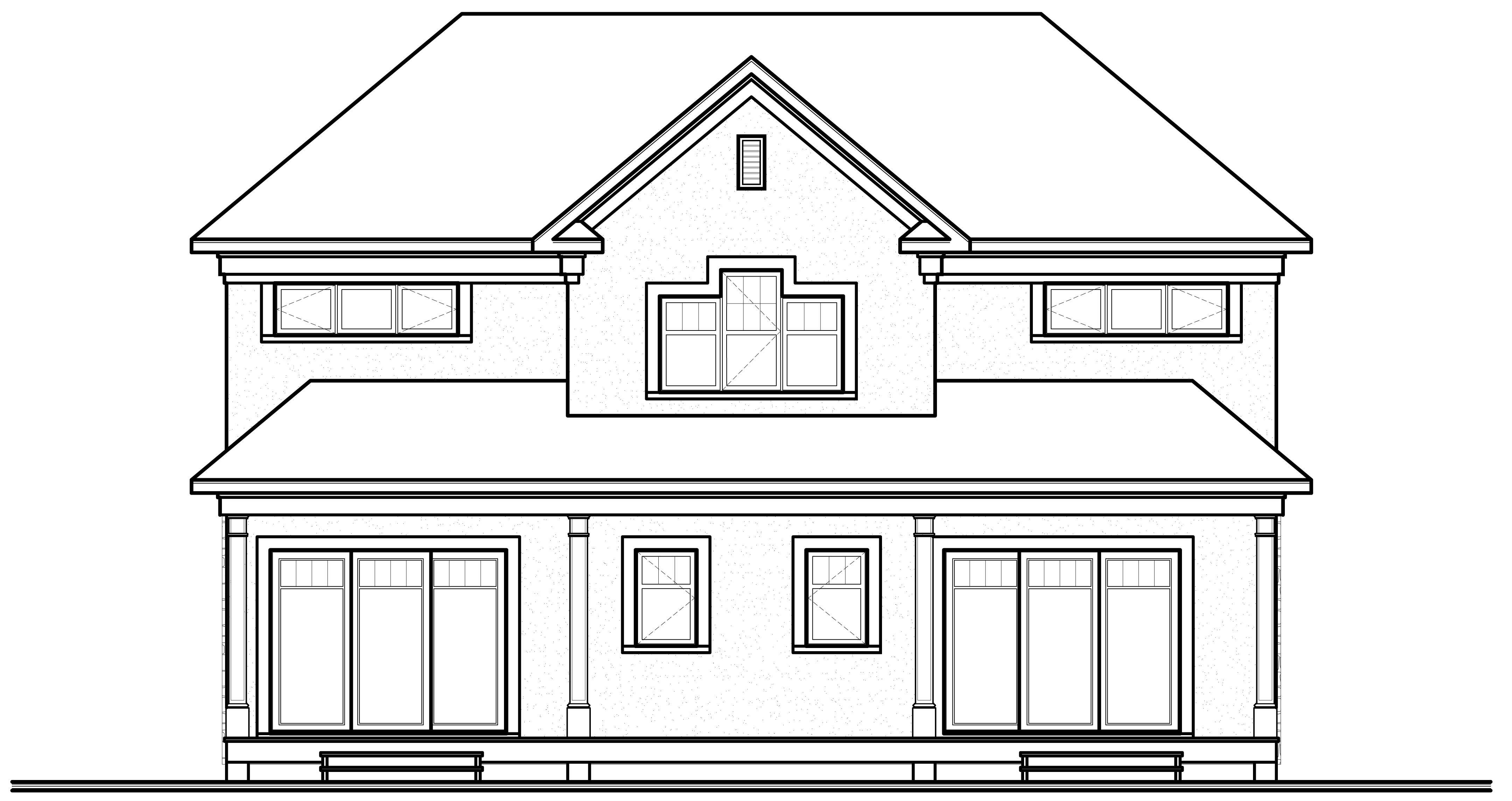 Home Plan Rear Elevation of this 5-Bedroom,2885 Sq Ft Plan -126-1125