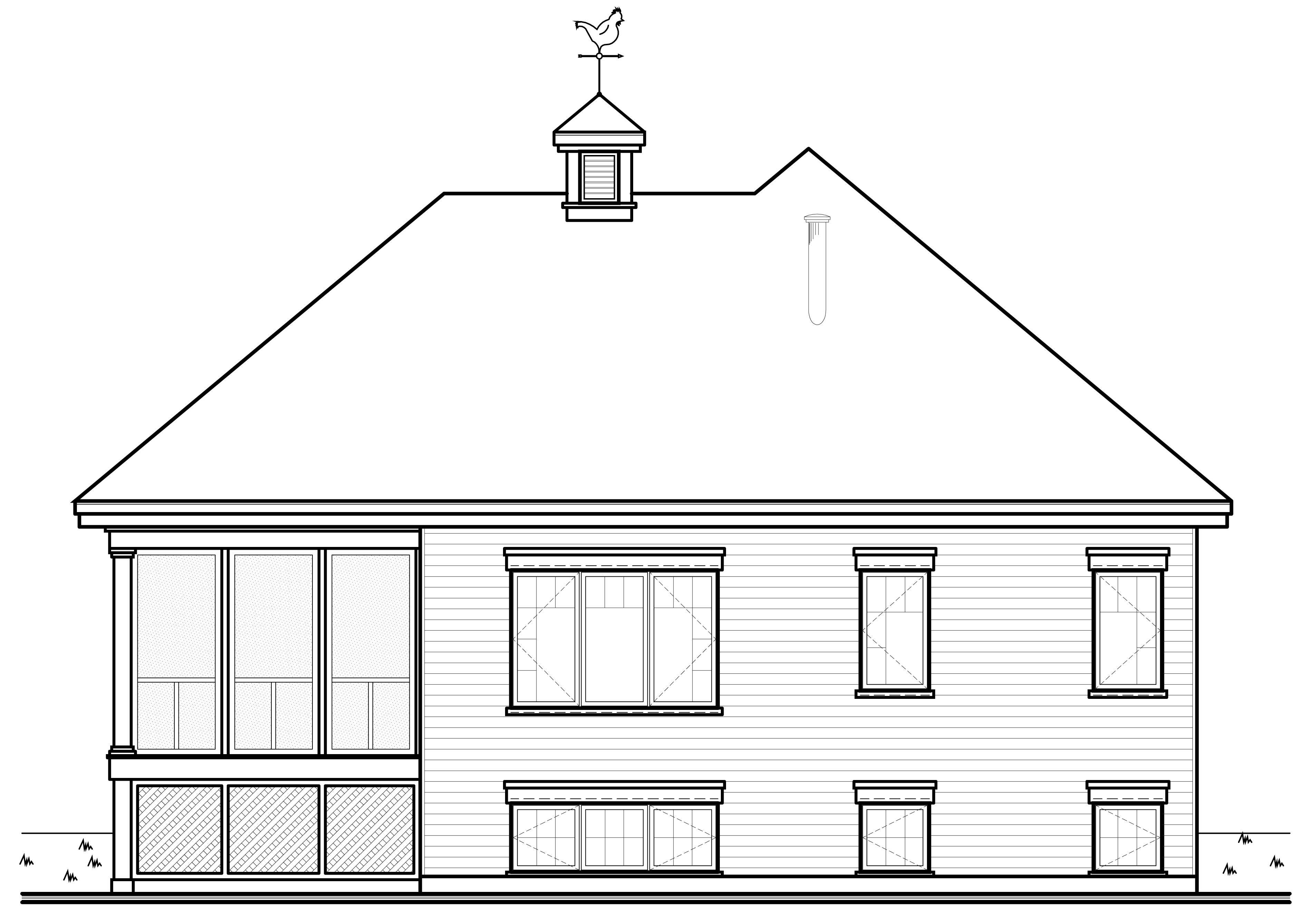 Home Plan Rear Elevation of this 1-Bedroom,1070 Sq Ft Plan -126-1126