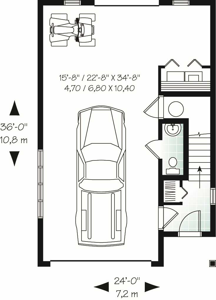 Floor Plan First Story of Garage w/Apartments Plan #126-1130
