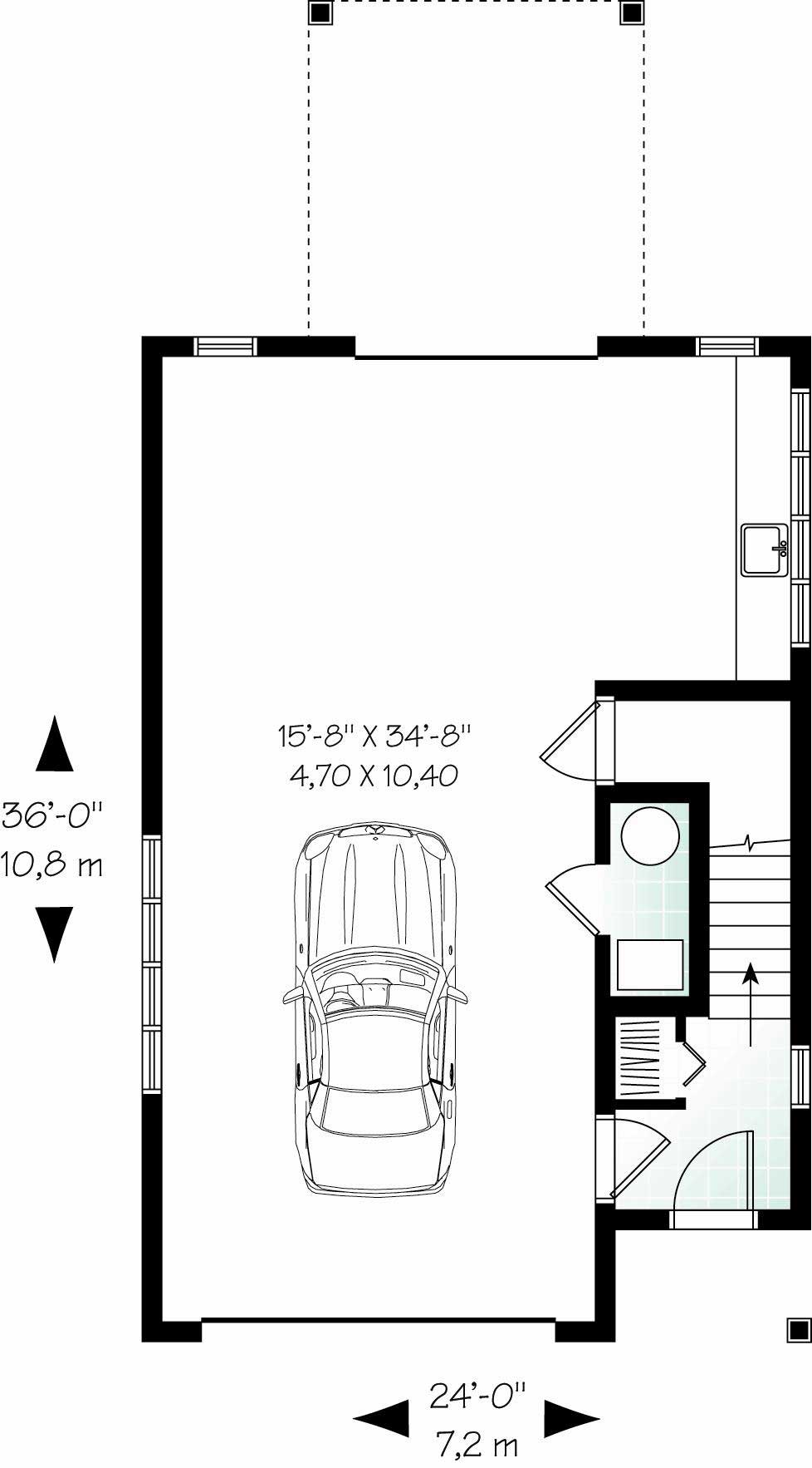 Floor Plan First Story of Garage w/Apartments Plan #126-1131