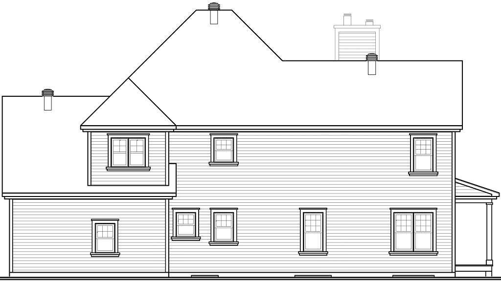 Home Plan Rear Elevation of this 4-Bedroom,2528 Sq Ft Plan -126-1132