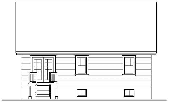 Home Plan Rear Elevation of this 3-Bedroom,1436 Sq Ft Plan -126-1133