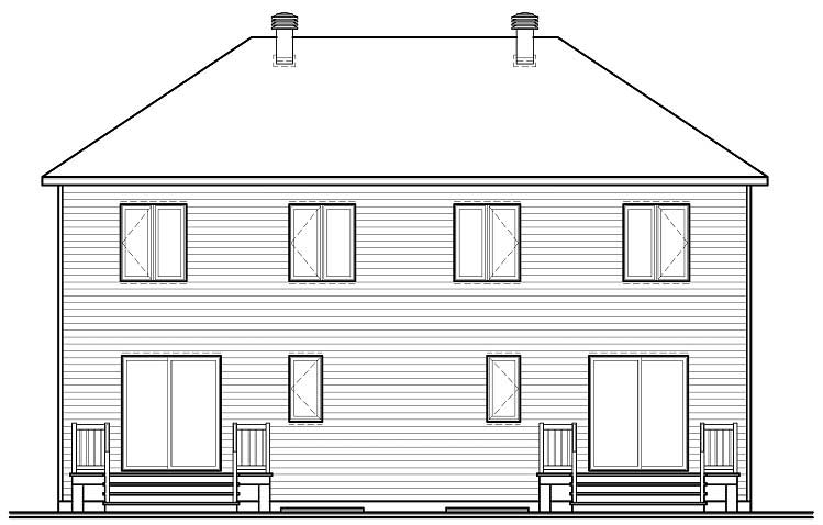 Home Plan Rear Elevation of this 3-Bedroom,2720 Sq Ft Plan -126-1134