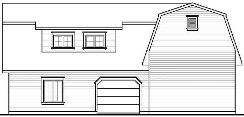 Home Plan Rear Elevation of this 0-Bedroom,2342 Sq Ft Plan -126-1135