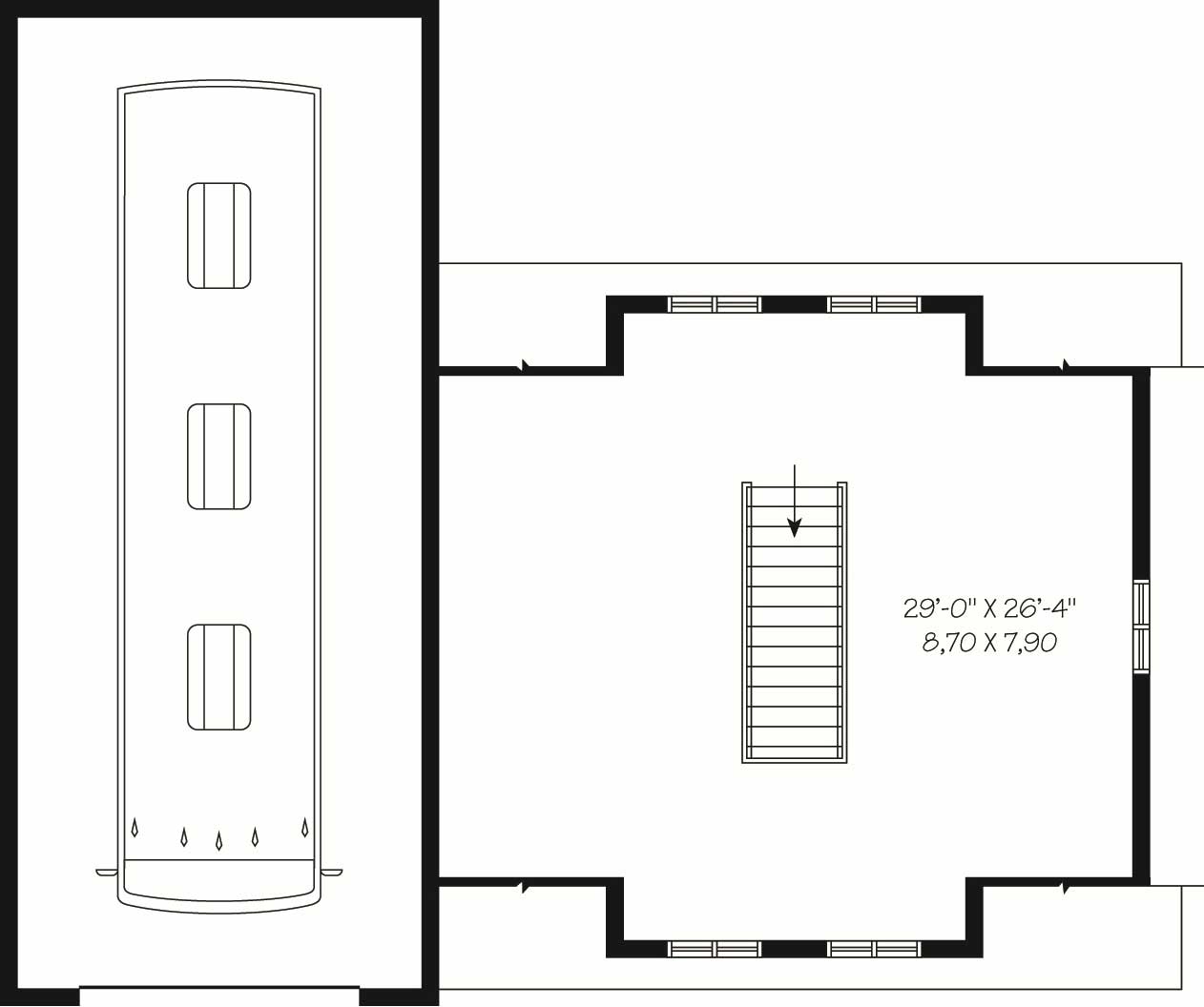 Floor Plan Second Story of Garage Plan #126-1135