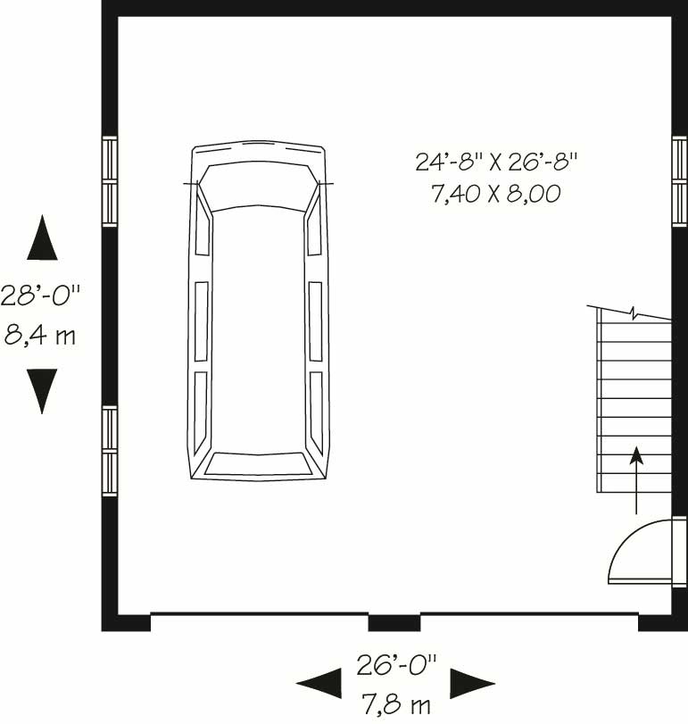 Floor Plan First Story of Garage Plan #126-1143