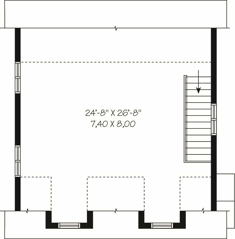 Floor Plan Second Story of Garage Plan #126-1143