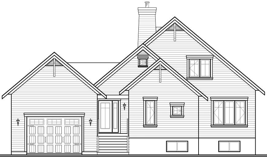 Home Plan Front Elevation of this 3-Bedroom,1499 Sq Ft Plan -126-1144