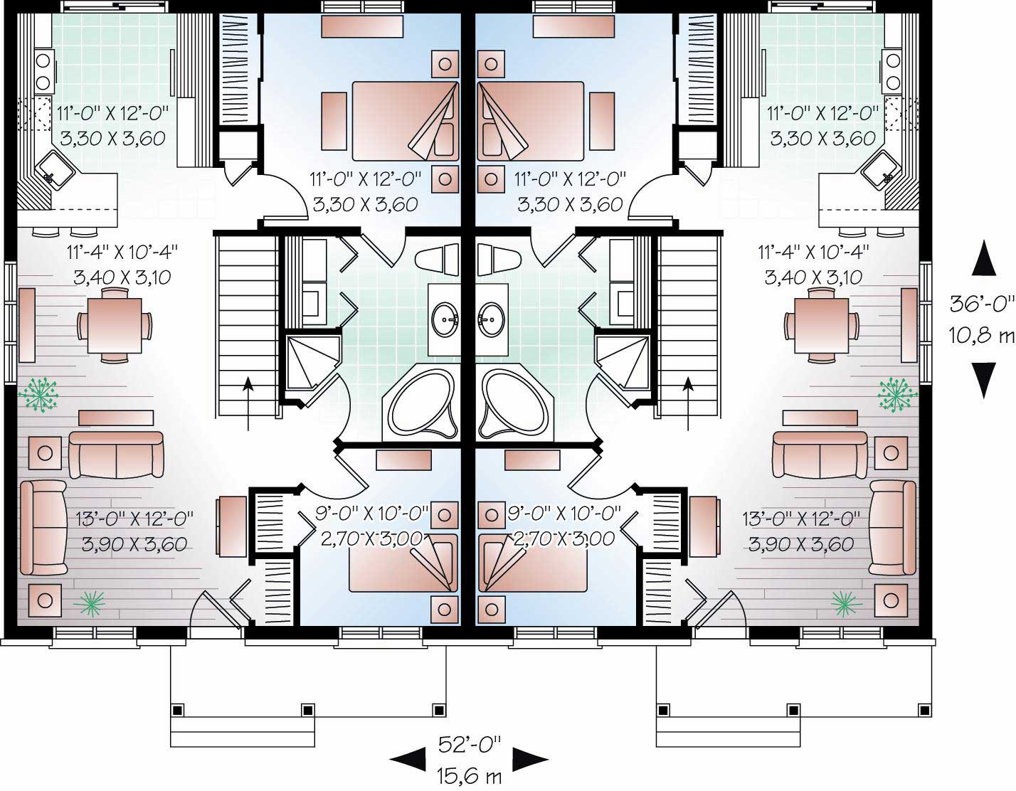 Floor Plan First Story of Multi-Unit Plan #126-1149
