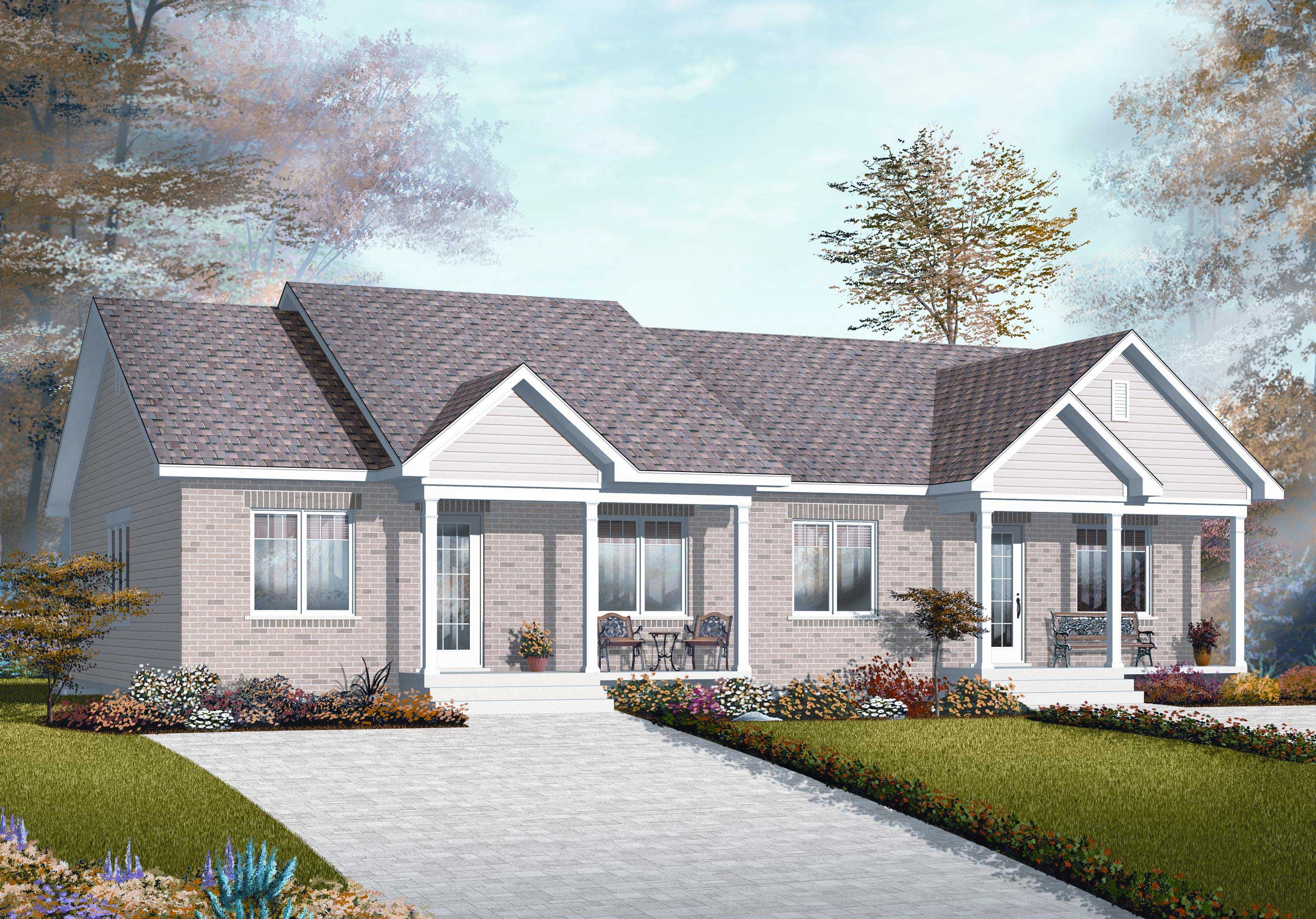 Front elevation of Multi-Unit home (ThePlanCollection: House Plan #126-1149)