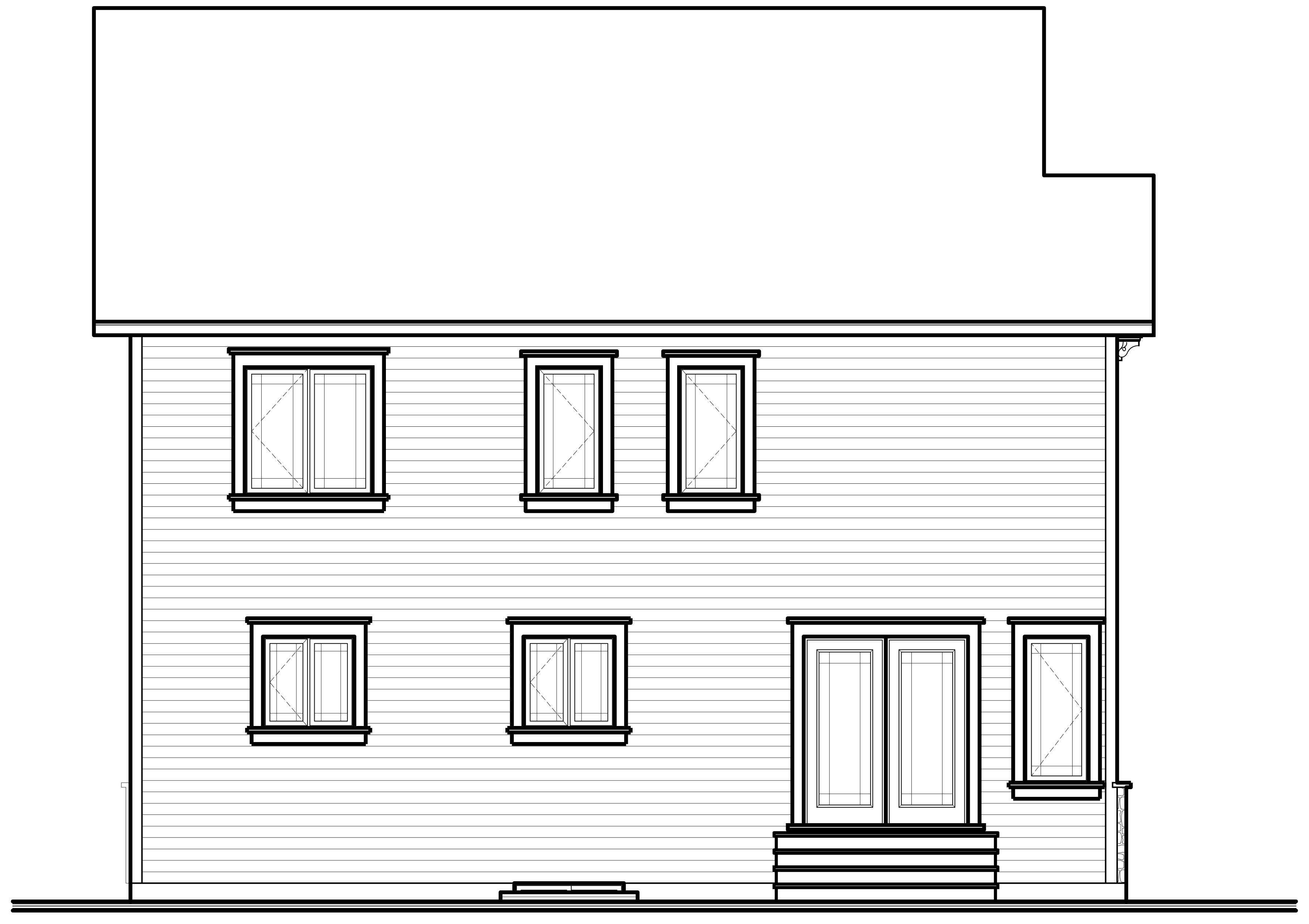 Home Plan Rear Elevation of this 5-Bedroom,2147 Sq Ft Plan -126-1150