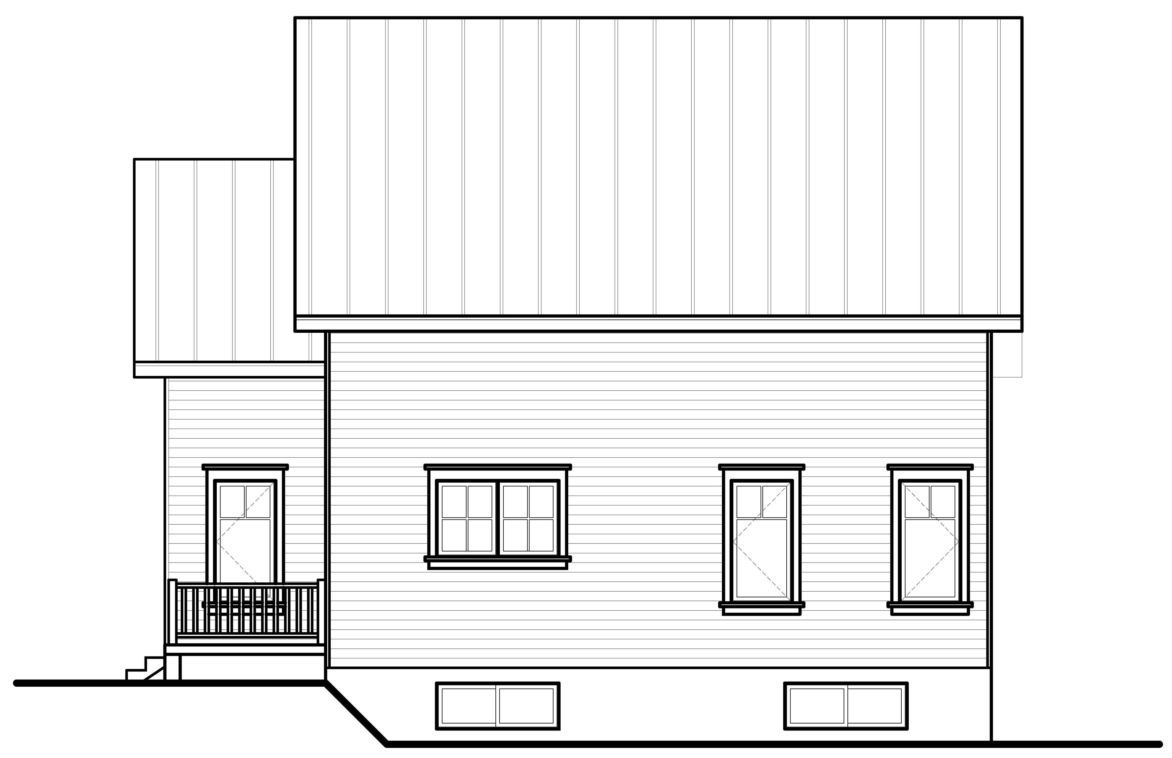 Home Plan Rear Elevation of this 3-Bedroom,1508 Sq Ft Plan -126-1153