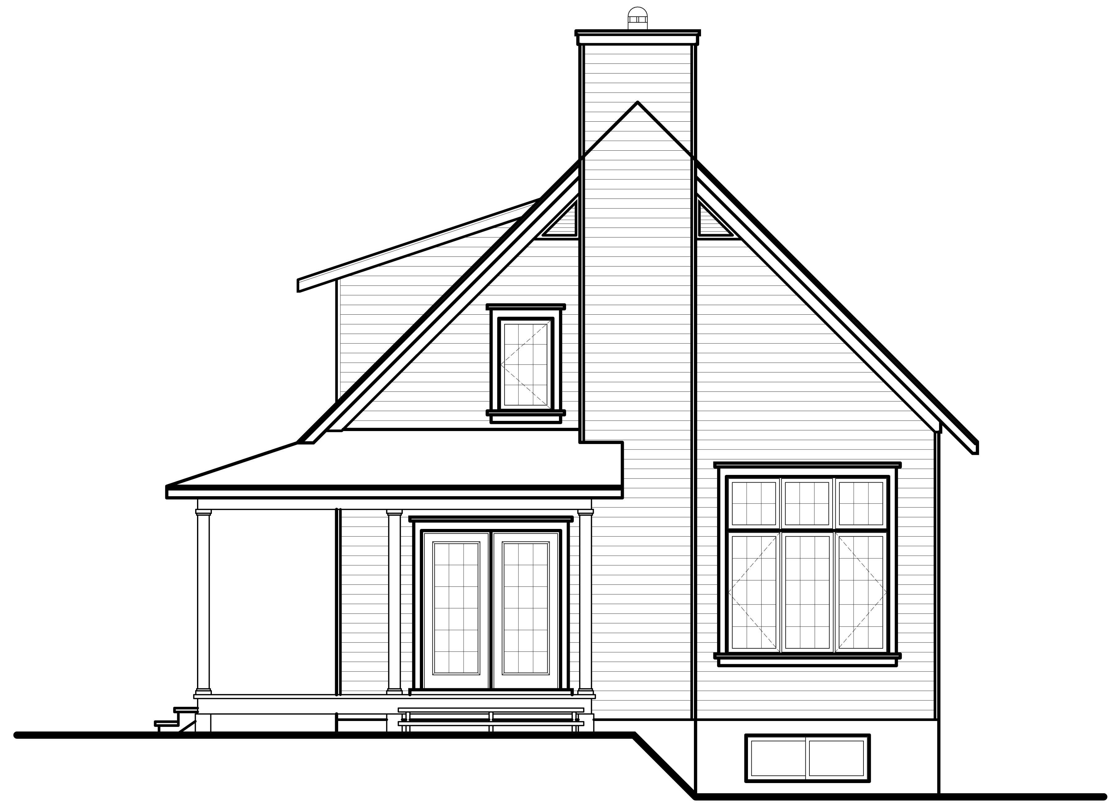 Home Plan Rear Elevation of this 3-Bedroom,1370 Sq Ft Plan -126-1154