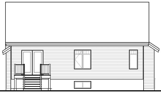 Home Plan Rear Elevation of this 3-Bedroom,1390 Sq Ft Plan -126-1155