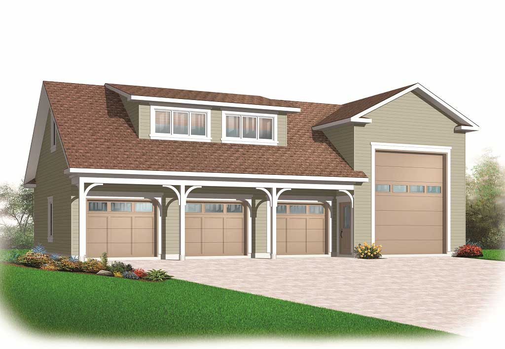 This is the front elevation for these Garage Plans.