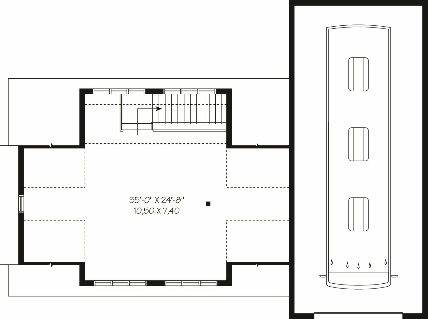 Floor Plan Second Story of Garage Plan #126-1156