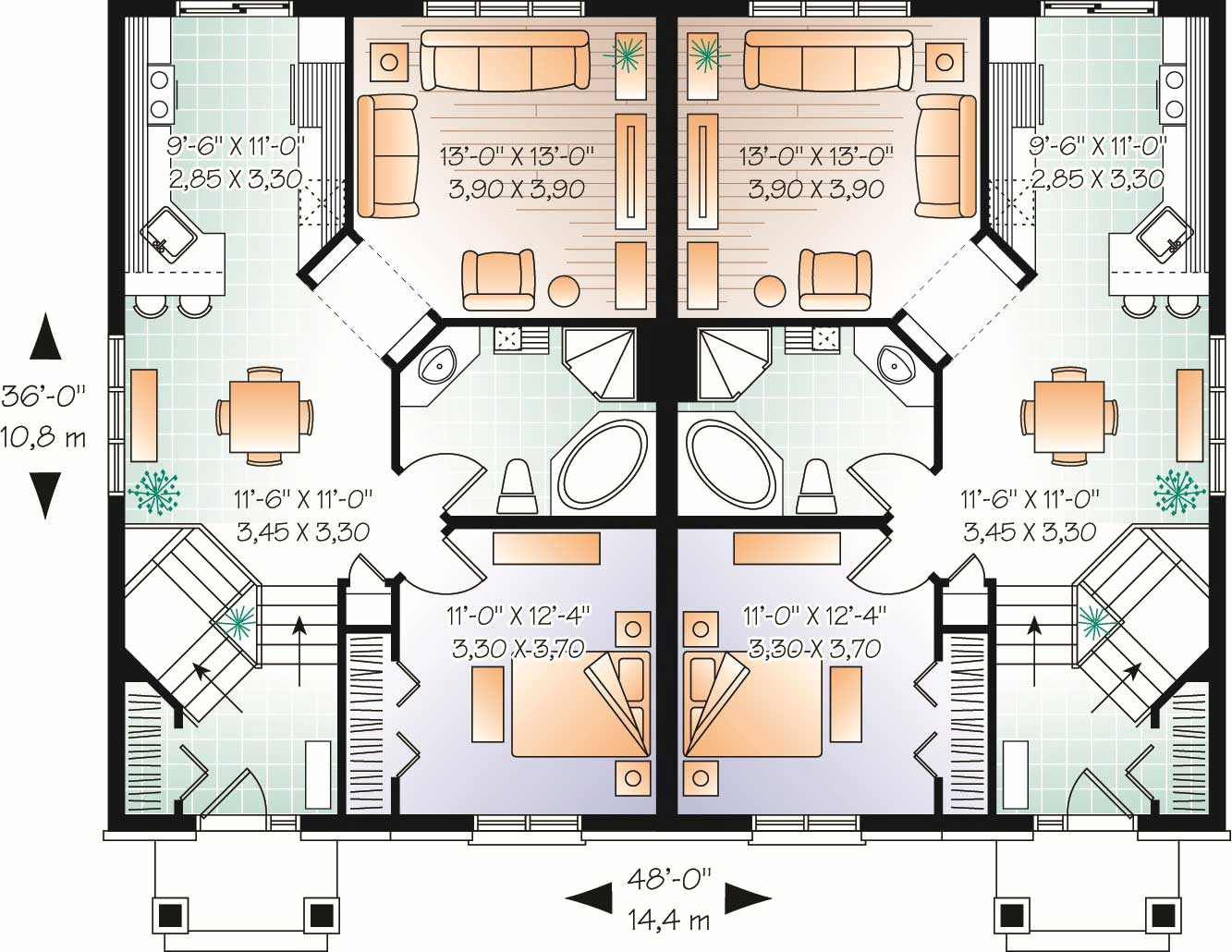 Floor Plan First Story of Multi-Unit Plan #126-1158