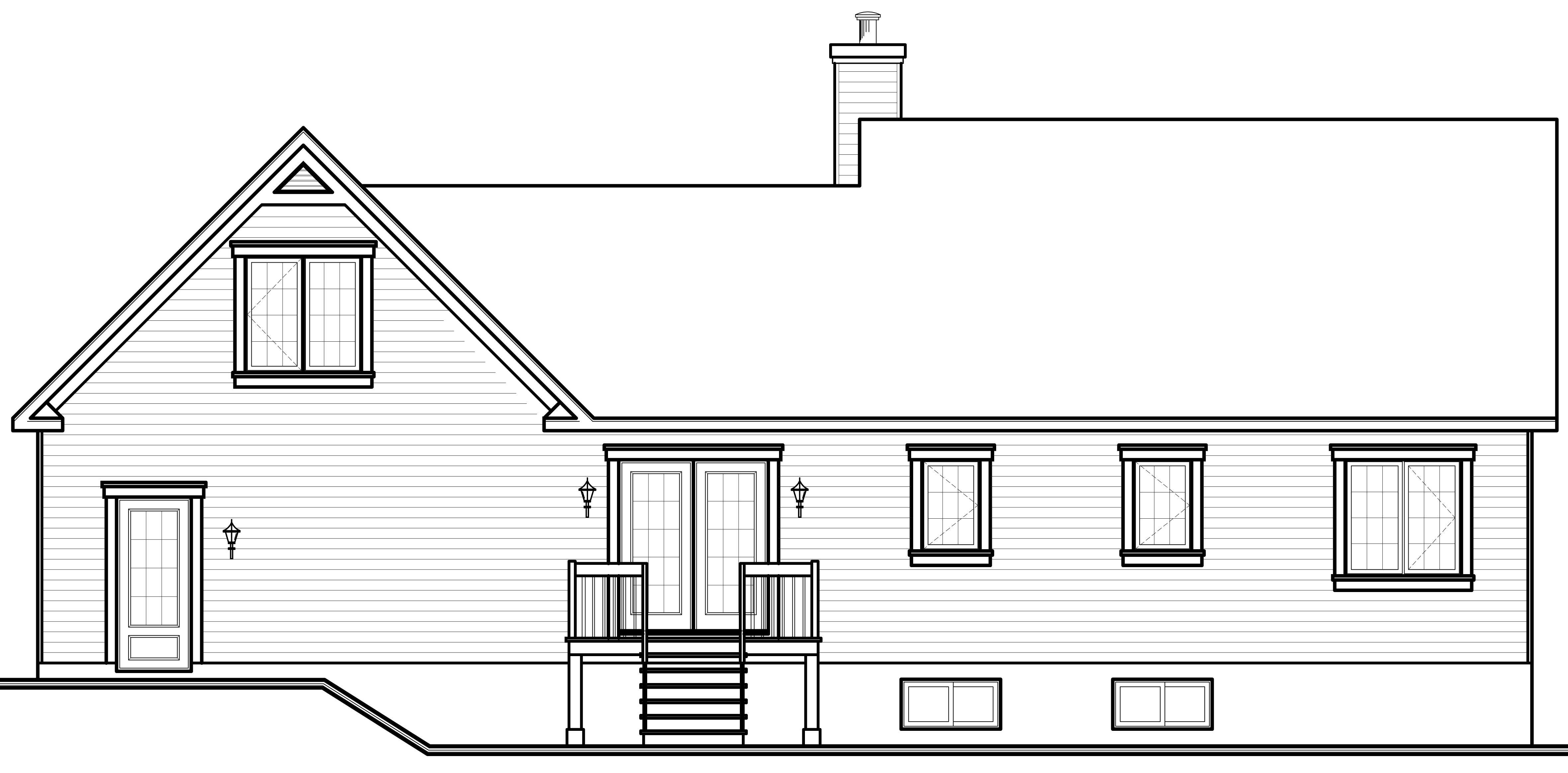 Home Plan Rear Elevation of this 3-Bedroom,1432 Sq Ft Plan -126-1159