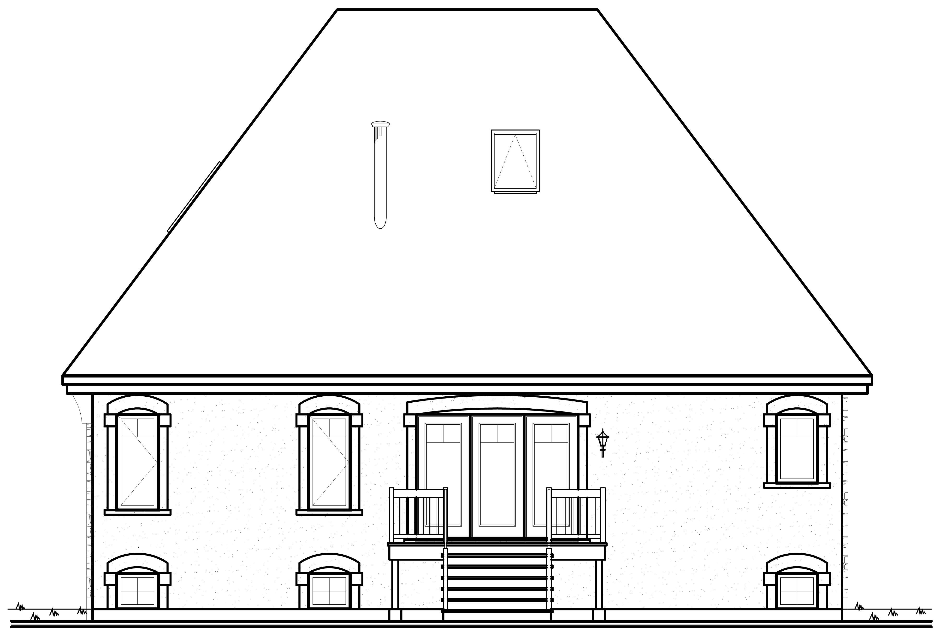 Home Plan Rear Elevation of this 3-Bedroom,1798 Sq Ft Plan -126-1160