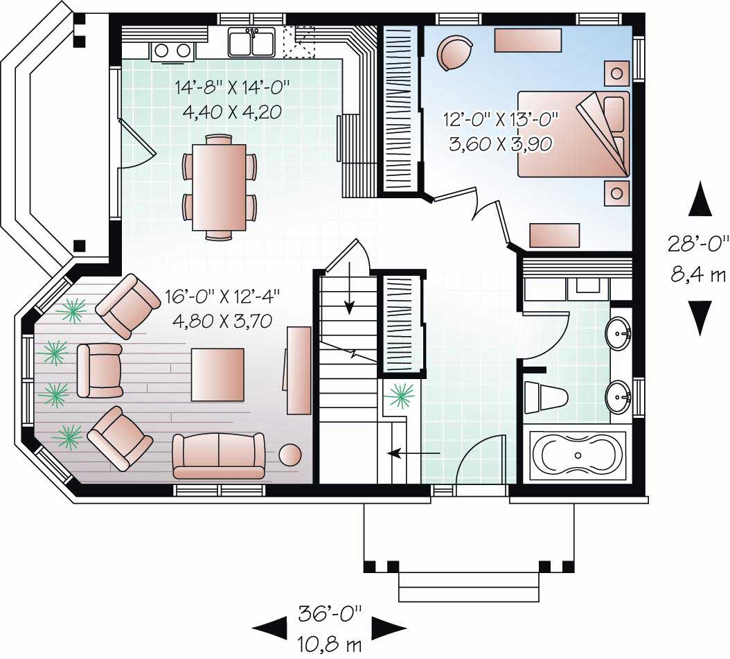 Floor Plan First Story of Craftsman Plan #126-1162