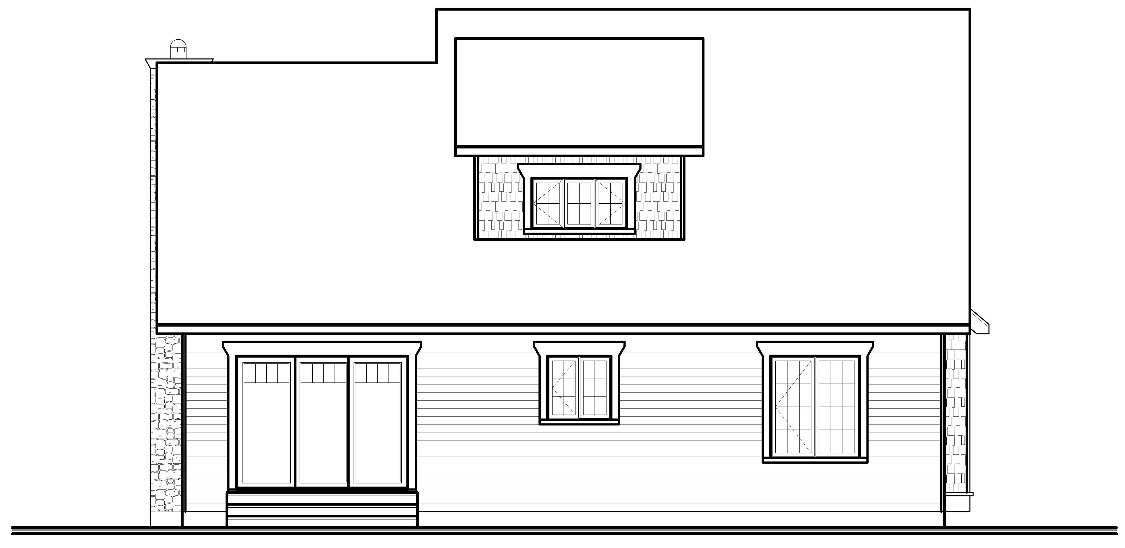 Home Plan Rear Elevation of this 3-Bedroom,1801 Sq Ft Plan -126-1163