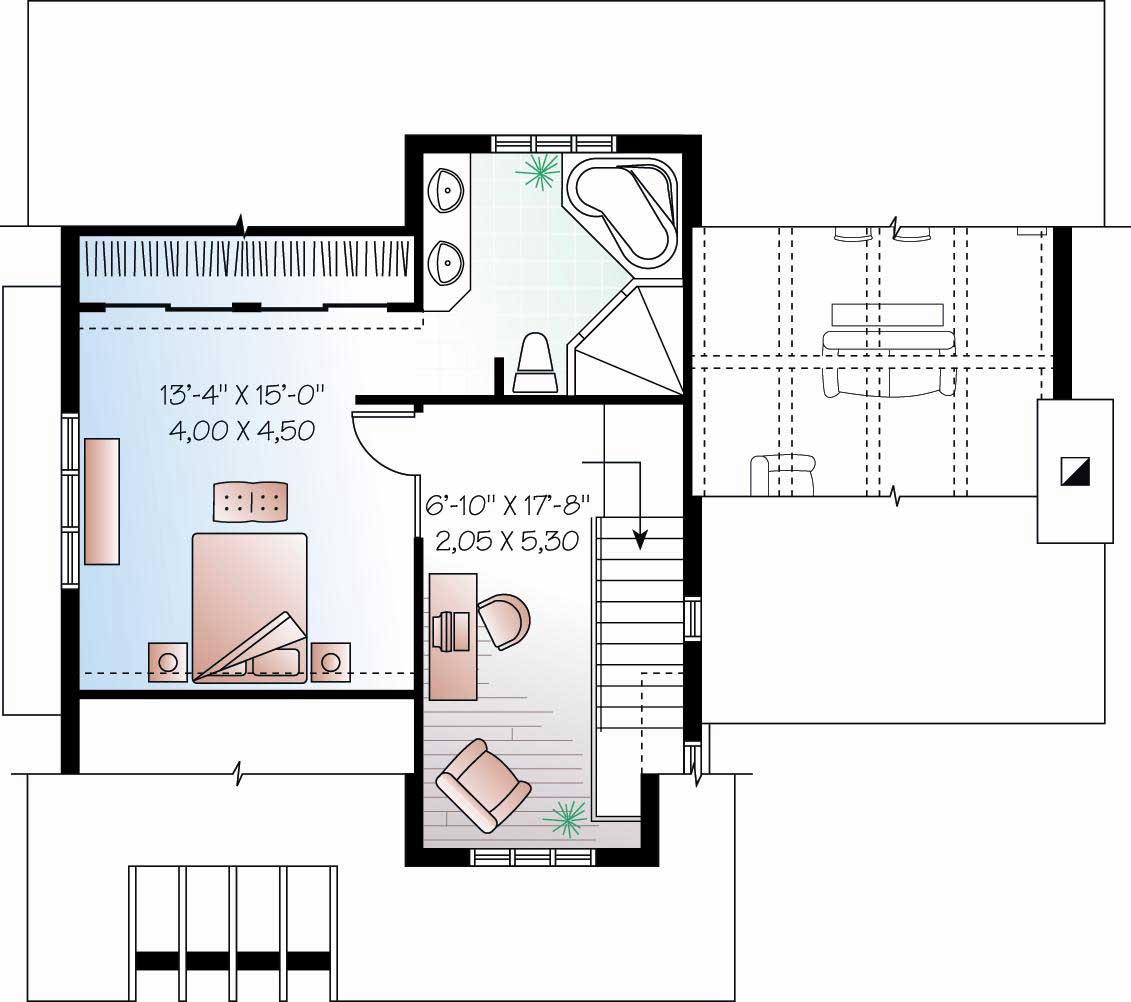 Floor Plan Second Story of Cape Cod Plan #126-1163