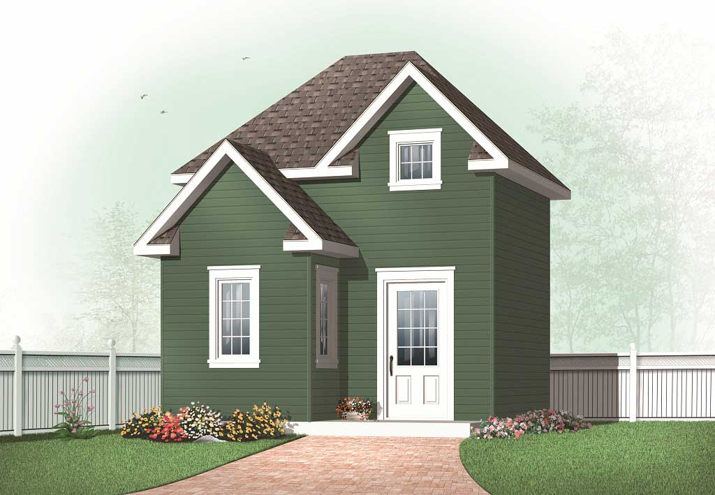 Front elevation of Garage home (ThePlanCollection: House Plan #126-1166)