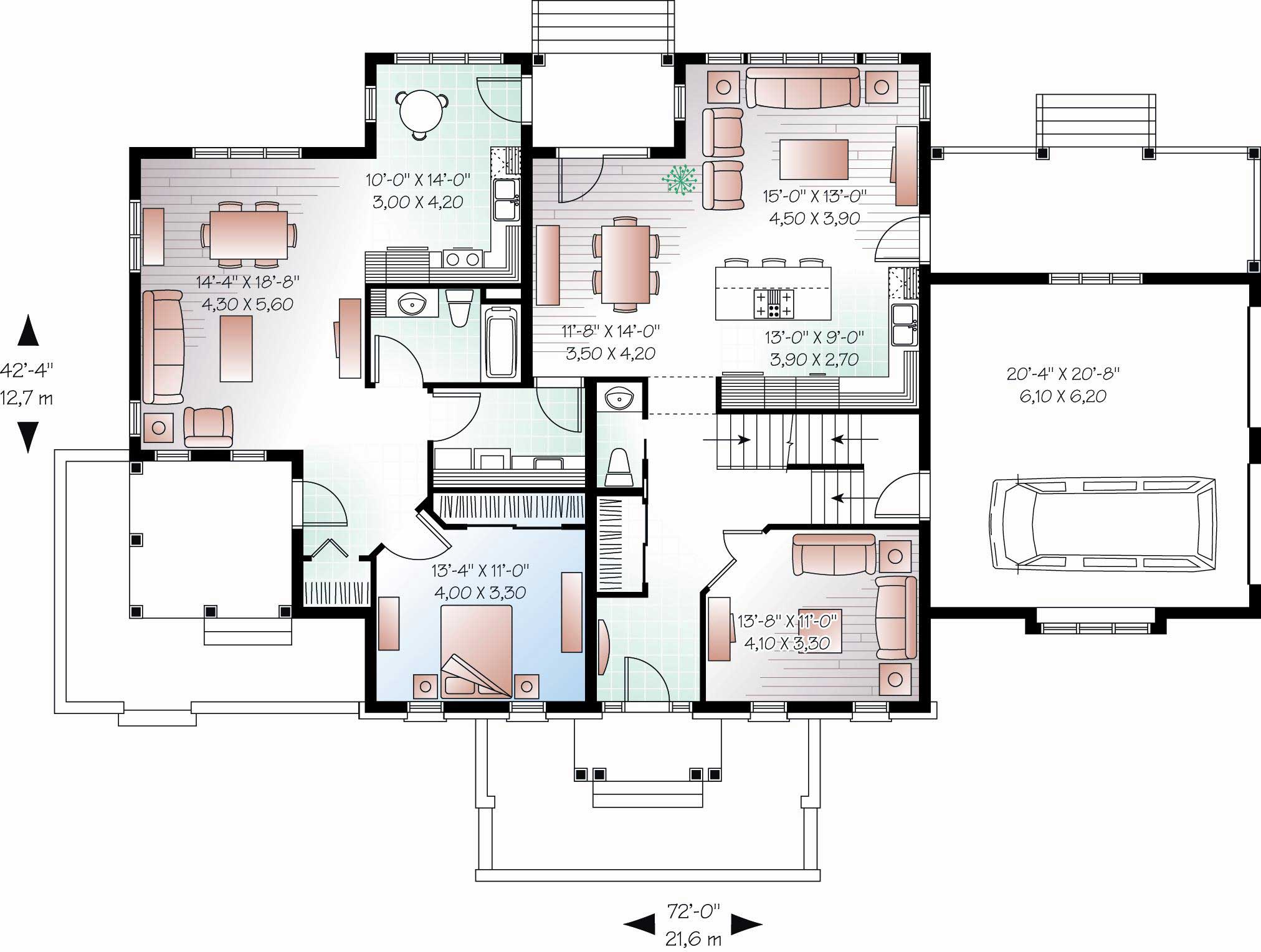 Floor Plan First Story of Colonial Plan #126-1168