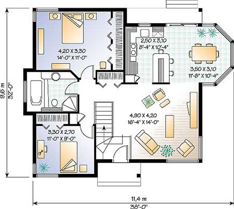 Floor Plan First Story of Contemporary Plan #126-1174