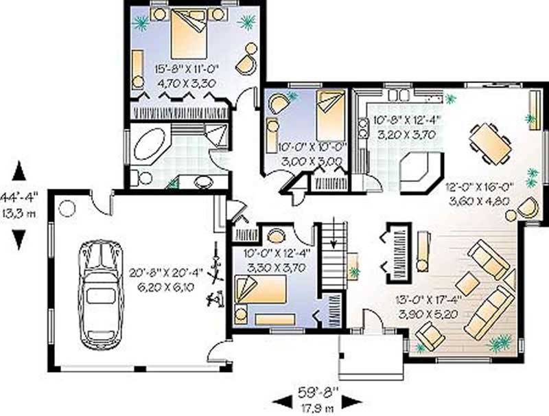 Floor Plan First Story of Contemporary Plan #126-1176