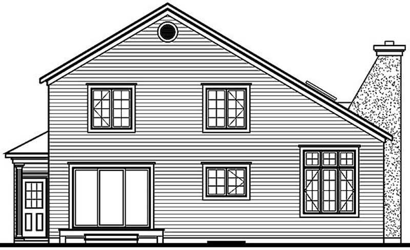 Home Plan Rear Elevation of this 3-Bedroom,2089 Sq Ft Plan -126-1189