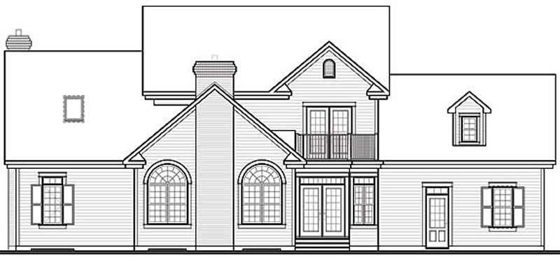 Home Plan Rear Elevation of this 4-Bedroom,3509 Sq Ft Plan -126-1191